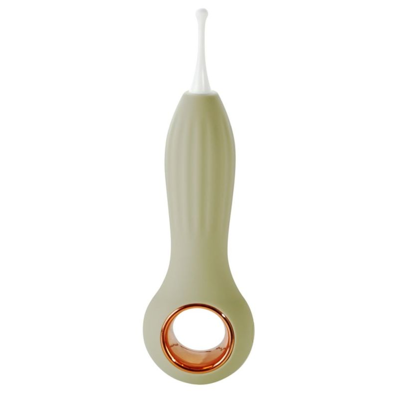 Вібратор для клітора з коливаннями та 3-ма змінними насадками, силікон Sweet Em Velvet Lure, сірий вид 2