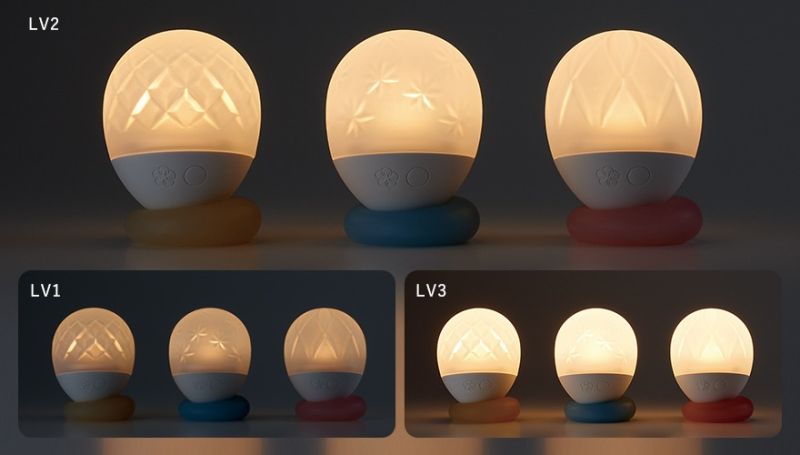 Вібратор для клітора з підсвічуванням Ukidama Iroha, на підставці, силіконовий, білий, 7 х 5.7 см вид 3