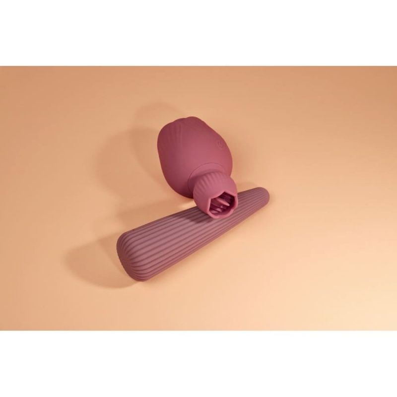 Вибратор для клитора-цветок двухсторонний Sweet Em Velvet Lure, розовый вид 15