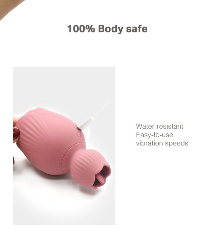 Вібратор для клітора-квітка двосторонній Sweet Em Velvet Lure, рожевий вид 13