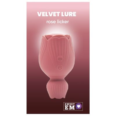Вибратор для клитора-цветок двухсторонний Sweet Em Velvet Lure, розовый