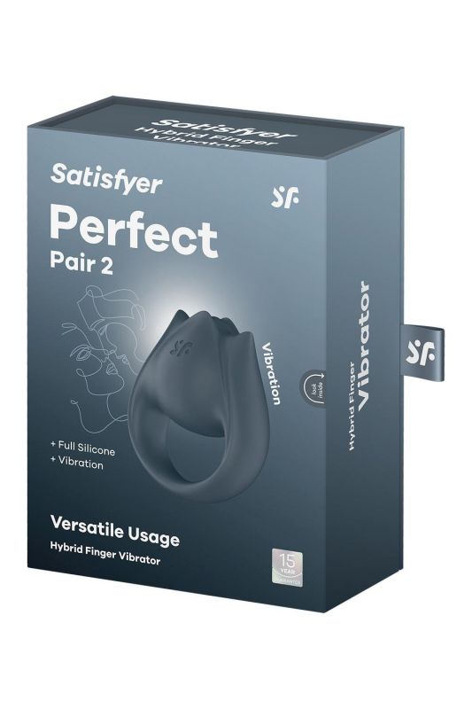 Вибратор для пар Satisfyer Perfect Pair 2 с кольцом для пальцев, серый вид 7