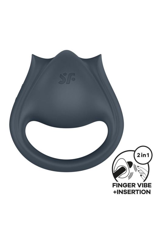 Вибратор для пар Satisfyer Perfect Pair 2 с кольцом для пальцев, серый вид 6