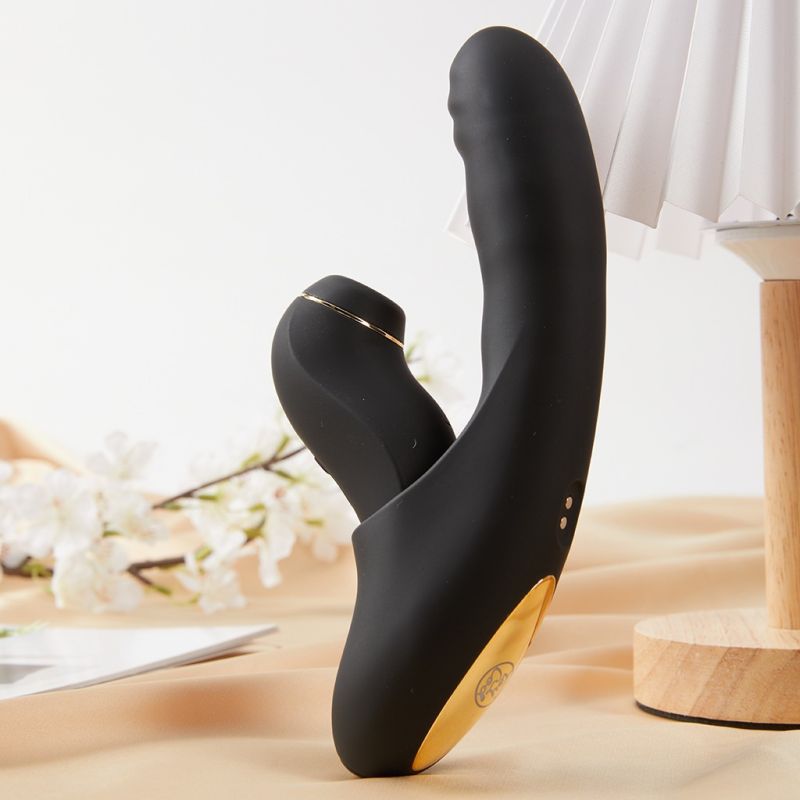 Смарт вібратор для стимуляції клітора з фрикціями BeYourLover Fatima та змінною насадкою, чорний вид 5