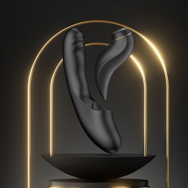 Смарт вібратор для стимуляції клітора з фрикціями BeYourLover Fatima та змінною насадкою, чорний вид 8