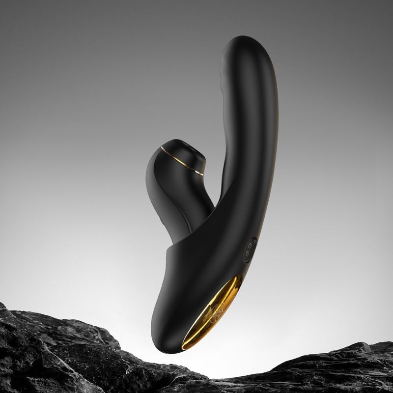 Смарт вібратор для стимуляції клітора з фрикціями BeYourLover Fatima та змінною насадкою, чорний вид 6