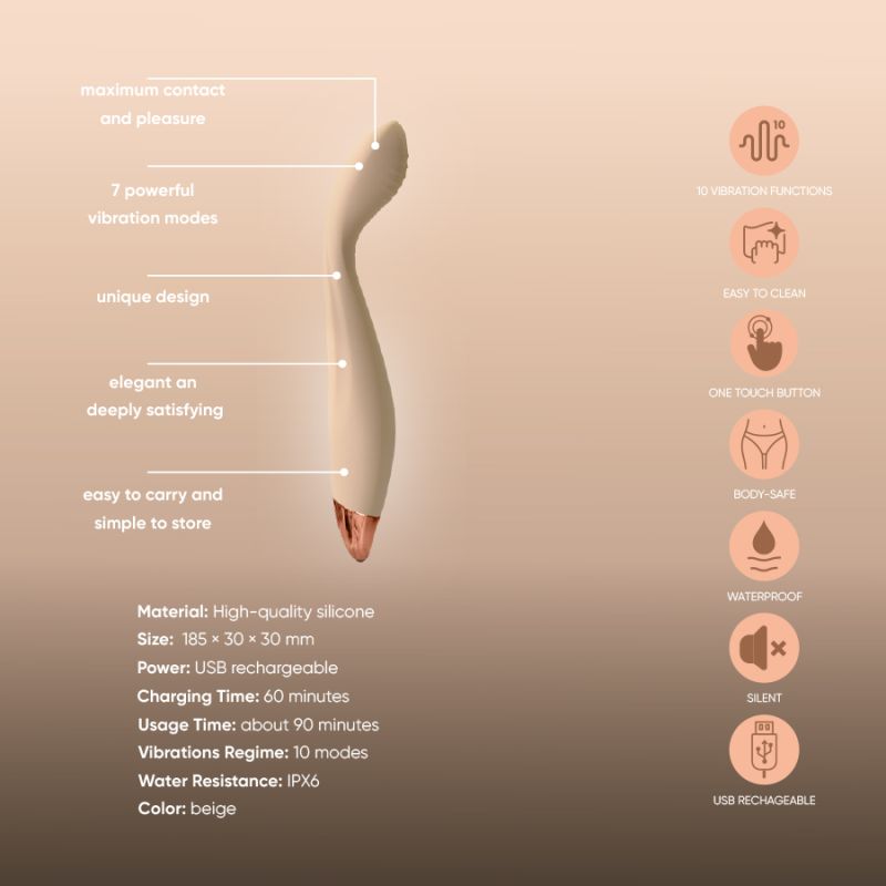 Вибратор для стимуляции точки G и клитора Sweet Em Velvet Lure, нежно желтый вид 15