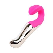 Вибратор для точки G Chisa Amanda металл и силикон, серебристо-розовый