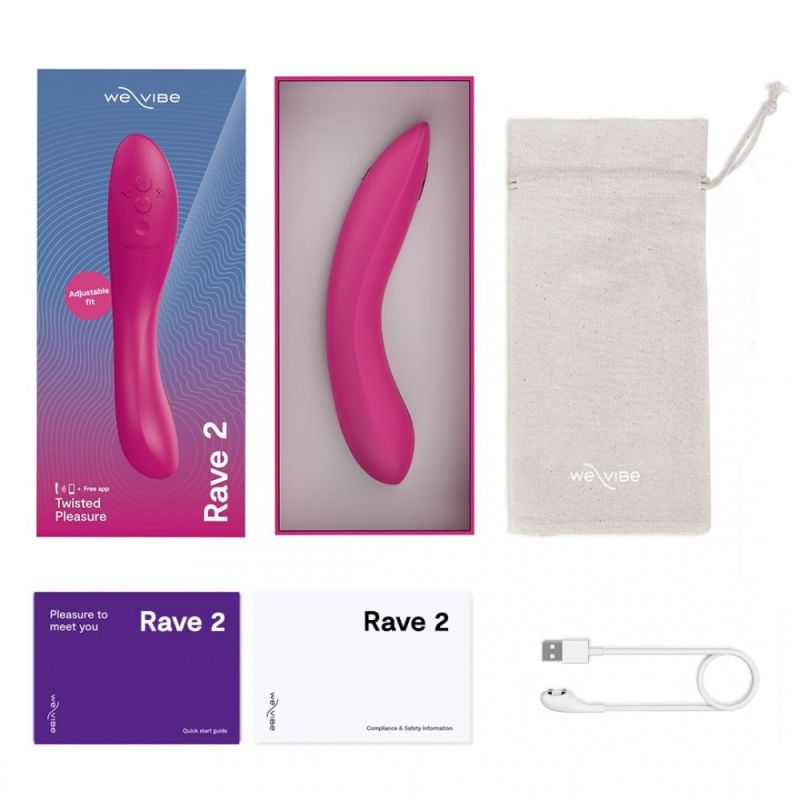 Вибратор для точки G Rave 2 We-Vibe, силиконовый, розовый, 19.3 х 3 см вид 14