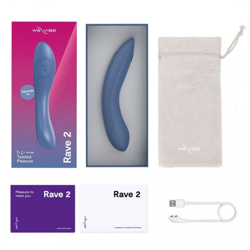 Вибратор для точки G Rave 2 We-Vibe, силиконовый, синий, 19.3 х 3 см вид 12