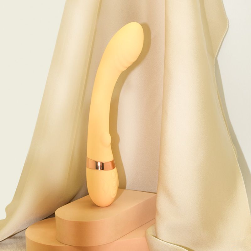 Вібратор для точки G з підігрівом та двома моторами Sweet Em, жовтий вид 4