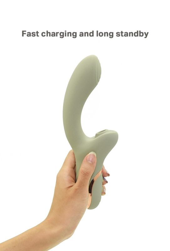 Вібратор для точки G з вакуумним стимулятором клітора Sweet Em Velvet Lure бежевий вид 15