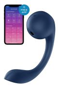 Вібратор для точки G та клітора Satisfyer Pro+ Wave 4 Connect App з додатком, синій