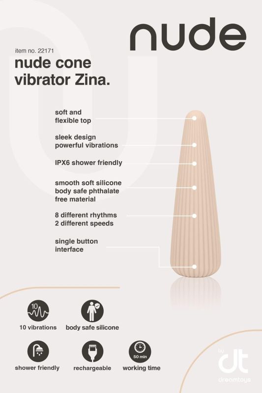 Вібратор для тренування м'язів Кегеля Dream Toys Nude Zina дорожній розмір нюдовий вид 6