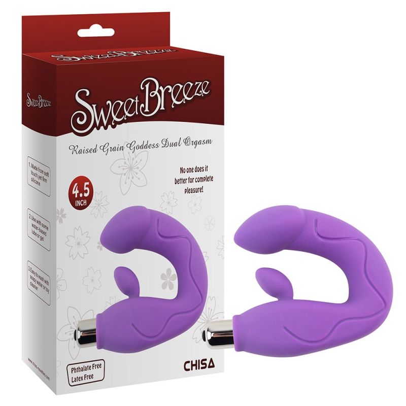 Вібратор подвійної стимуляції Chisa Sweet Breeze для точки G та клітора, фіолетовий вид 2