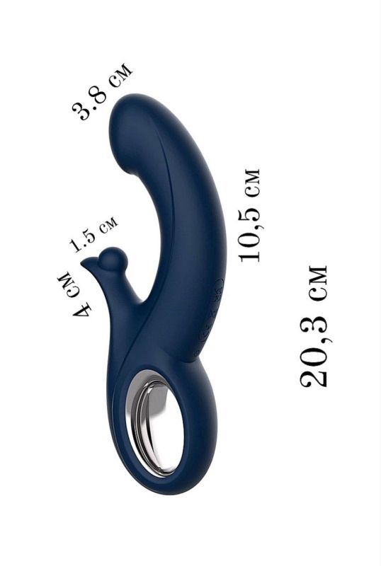 Вибратор кролик Chisa Kissen Fury двойная вибрация и стимуляция, синий вид 6