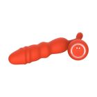 Вибратор Chisa Kissen Glitz с фрикциями, рельефный, с проводным пультом, оранжевый. вид 4