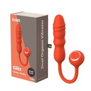 Вибратор Chisa Kissen Glitz с фрикциями, рельефный, с проводным пультом, оранжевый