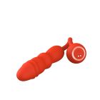 Вибратор Chisa Kissen Glitz с фрикциями, рельефный, с проводным пультом, оранжевый. вид 6