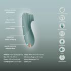 Клиторальный вибратор Sweet Em с вакуумом, серо-голубой, 11 см вид 8