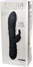 Вібратор-кролик Adrien Lastic Twister з ротацією, чорний вид 6