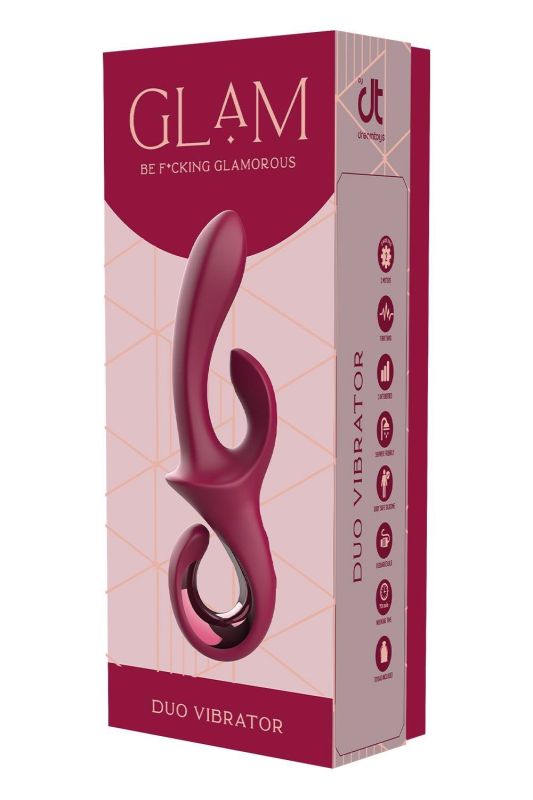 Вибратор-кролик Dreamtoys Glam Duo Vibrator с крючком ручкой, 22.7 х 4.2 см вид 2