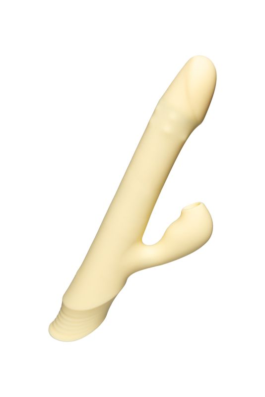 Вібратор кролик Every Night Toys з ротацією, фрикціями та вакуумною стимуляцією, жовтий вид 3