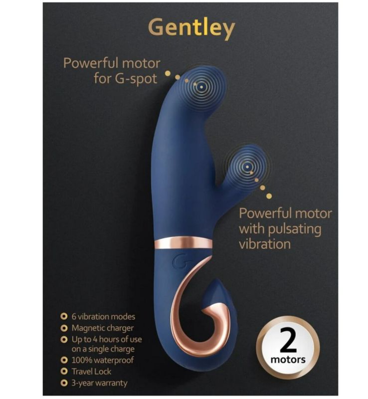 Вібратор кролик Gentley - Синій вид 6