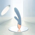 Кролик вібратор з функцією нагрівання +10 режимів вібрації Sweet Em Velvet Lure, блакитний вид 10