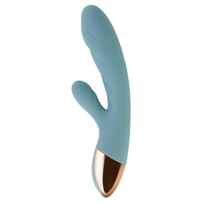 Кролик вібратор з функцією нагрівання +10 режимів вібрації Sweet Em Velvet Lure, блакитний вид 3