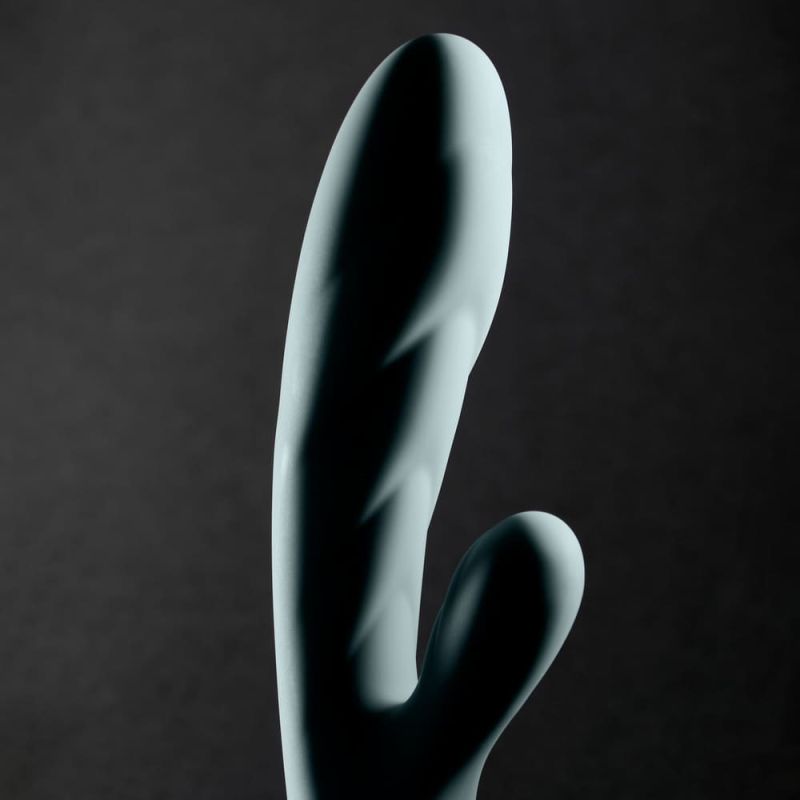 Кролик вібратор з функцією нагрівання +10 режимів вібрації Sweet Em Velvet Lure, блакитний вид 12