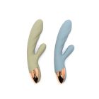 Кролик вібратор з функцією нагрівання +10 режимів вібрації Sweet Em Velvet Lure, блакитний вид 9