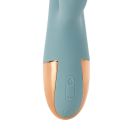 Кролик вібратор з функцією нагрівання +10 режимів вібрації Sweet Em Velvet Lure, блакитний вид 6