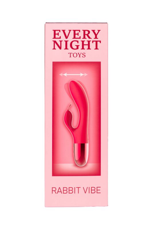 Кролик вібратор з горизонтальними рухами Every Night Toys для точки G, червоний вид 6