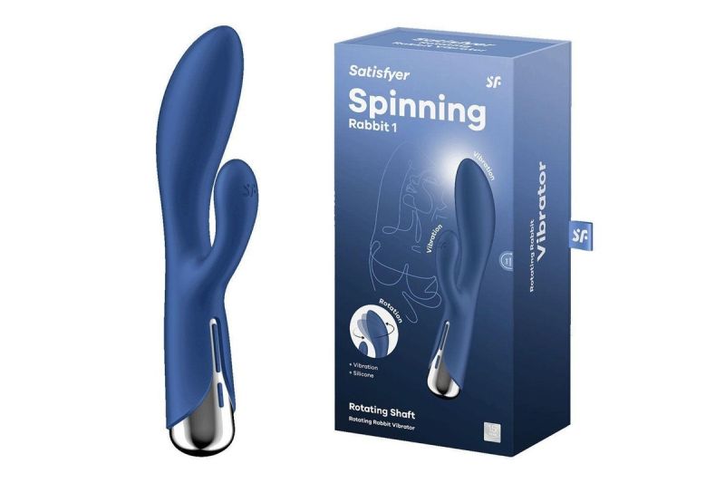Вібратор кролик із ротацією Satisfyer Spinning Rabbit 1, синій вид 7