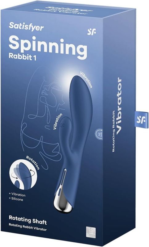 Вібратор кролик із ротацією Satisfyer Spinning Rabbit 1, синій вид 8