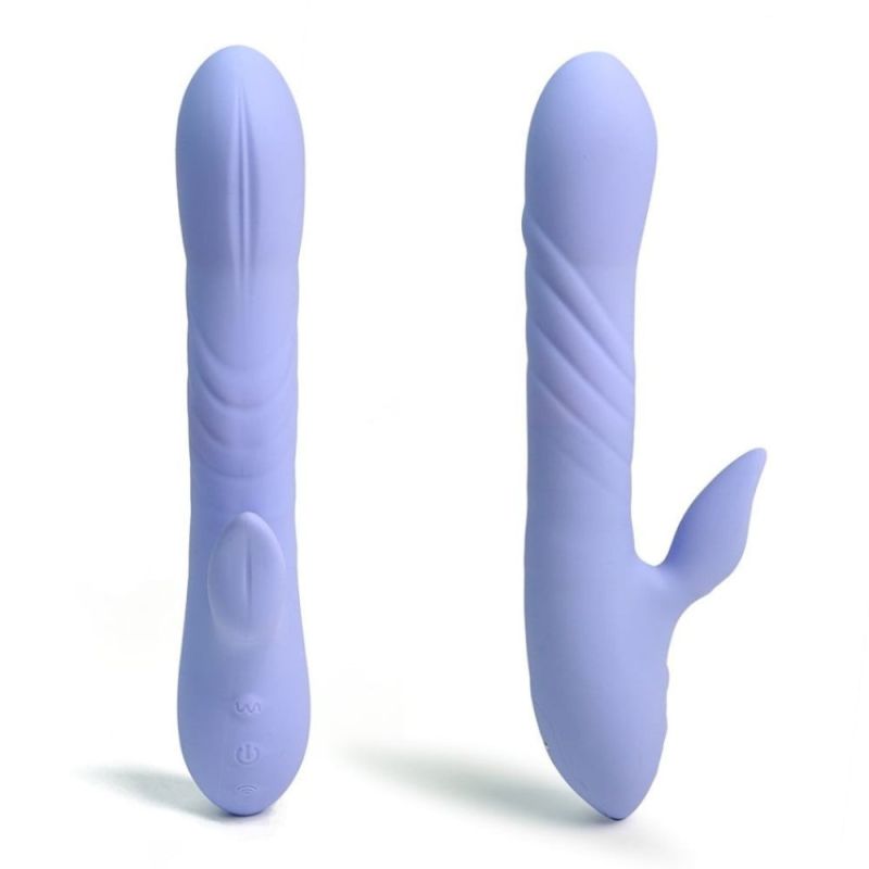 Вібратор кролик з ротацією та фрикціями Sweet Em лавандовий вид 2