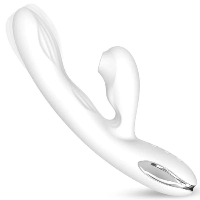 Вібратор-кролик із вакуумною стимуляцією BeYourLover Eria з підігрівом, білий вид 3