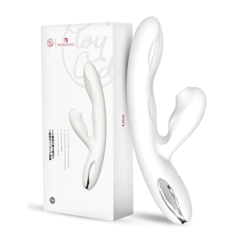 Вібратор-кролик із вакуумною стимуляцією BeYourLover Eria з підігрівом, білий вид 2