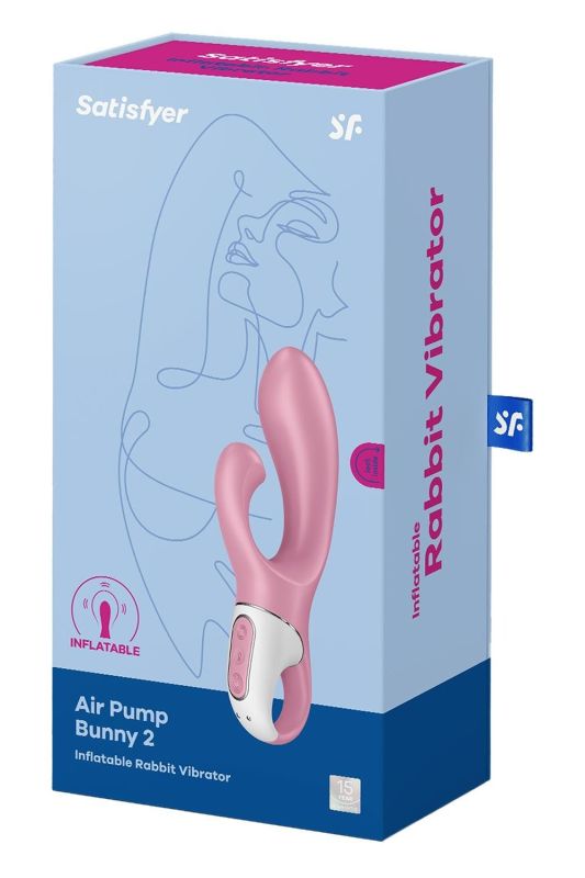 Вібратор кролик Satisfyer Air Pump Bunny 2 з технологією тиску повітря, рожевий вид 7