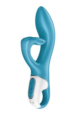 Вібратор кролик Satisfyer Embrace Me з потрійним відростком для стимуляції клітора, блакитний