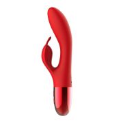 Вібратор кролик Every Night Toys з відростком для стимуляції клітора, червоний