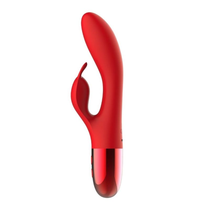 Вибратор кролик Every Night Toys с отростком для стимуляции клитора, красный вид 2