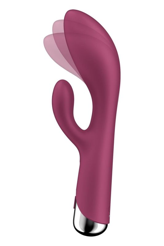 Вібратор-кролик Satisfyer Spinning Rabbit 1 для точки G та клітора, червоний вид 3