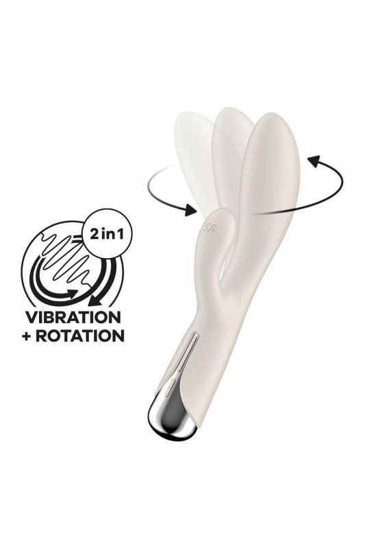 Вібратор-кролик Satisfyer Spinning Rabbit 1 для точки G та клітора, молочний вид 3