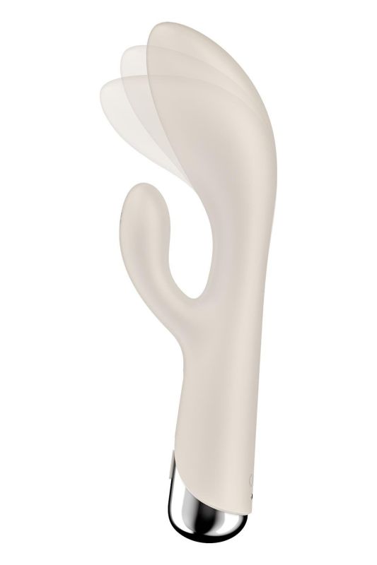 Вібратор-кролик Satisfyer Spinning Rabbit 1 для точки G та клітора, молочний вид 4