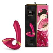 Вибратор кролик со стимуляцией точки G, рельефный, нереалистичный, малиновый, 17 х 3.7 см