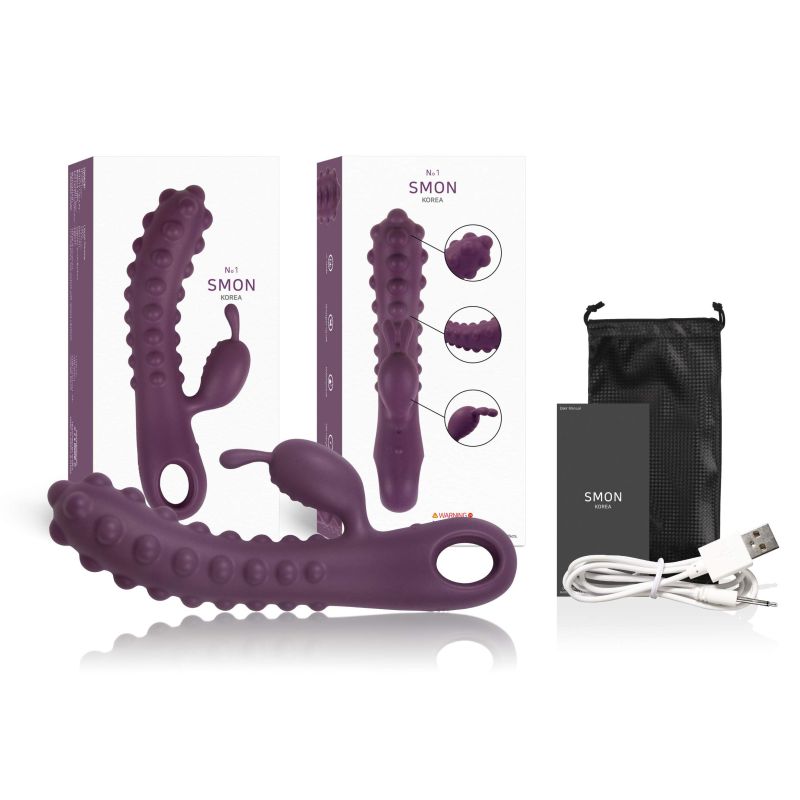 Вибратор-кролик со стимулирующими шариками Kokos SMON No. 1, фиолетовый вид 16