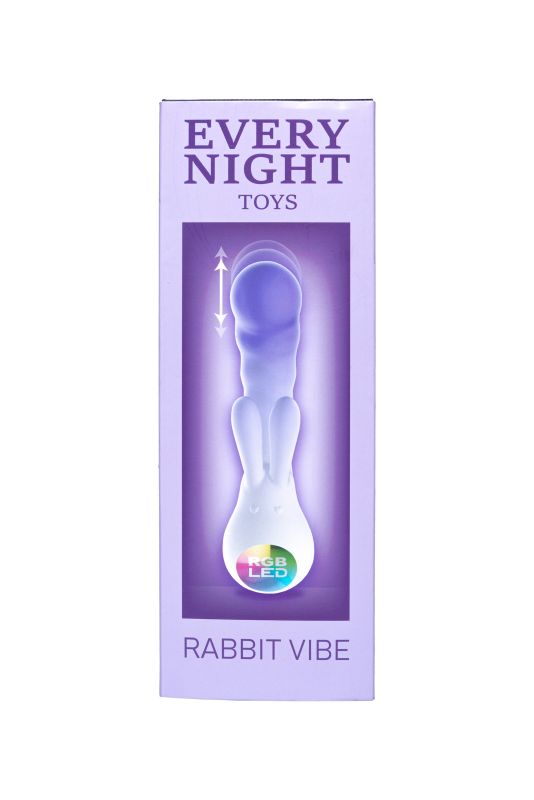 Вибратор-кролик со светодиодом Every Night Toys для точки G, фиолетовый градиент вид 6