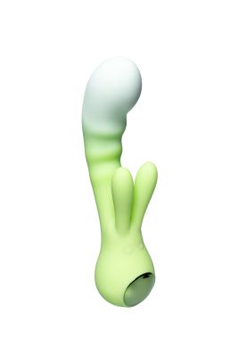 Вибратор-кролик со светодиодом Every Night Toys для точки G, зеленый градиент